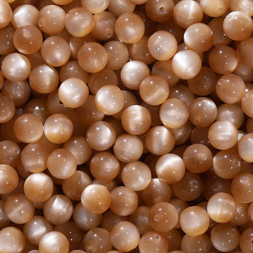 Koraliki żywiczne kocie oko 30 sztuk do biżuterii – 8, 10, 12 mm Czarny