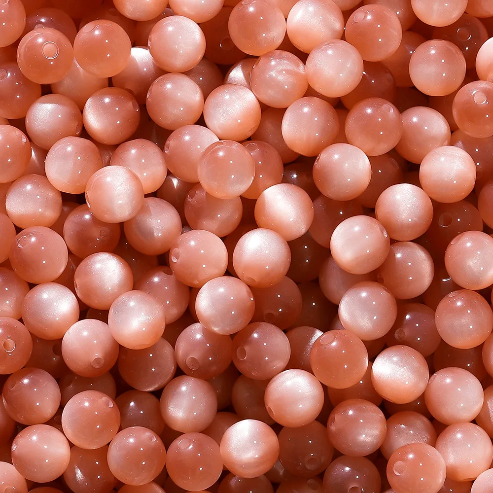Koraliki żywiczne kocie oko 30 sztuk do biżuterii – 8, 10, 12 mm Fioletowy