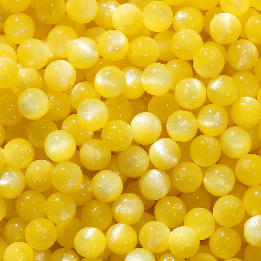 Koraliki żywiczne kocie oko 30 sztuk do biżuterii – 8, 10, 12 mm Pomarańczowy