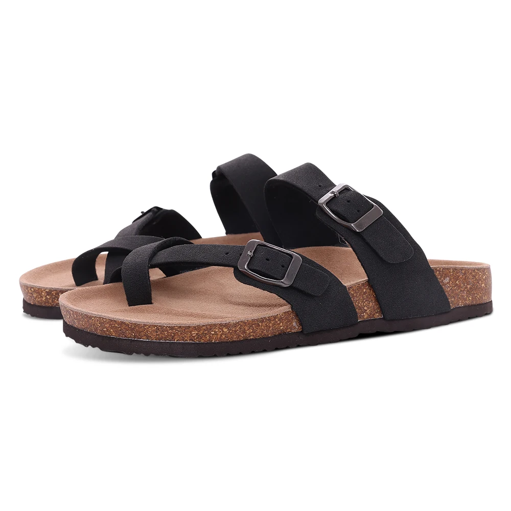Korkowe klapki mules z zamszowej skóry na lato Suede bk2