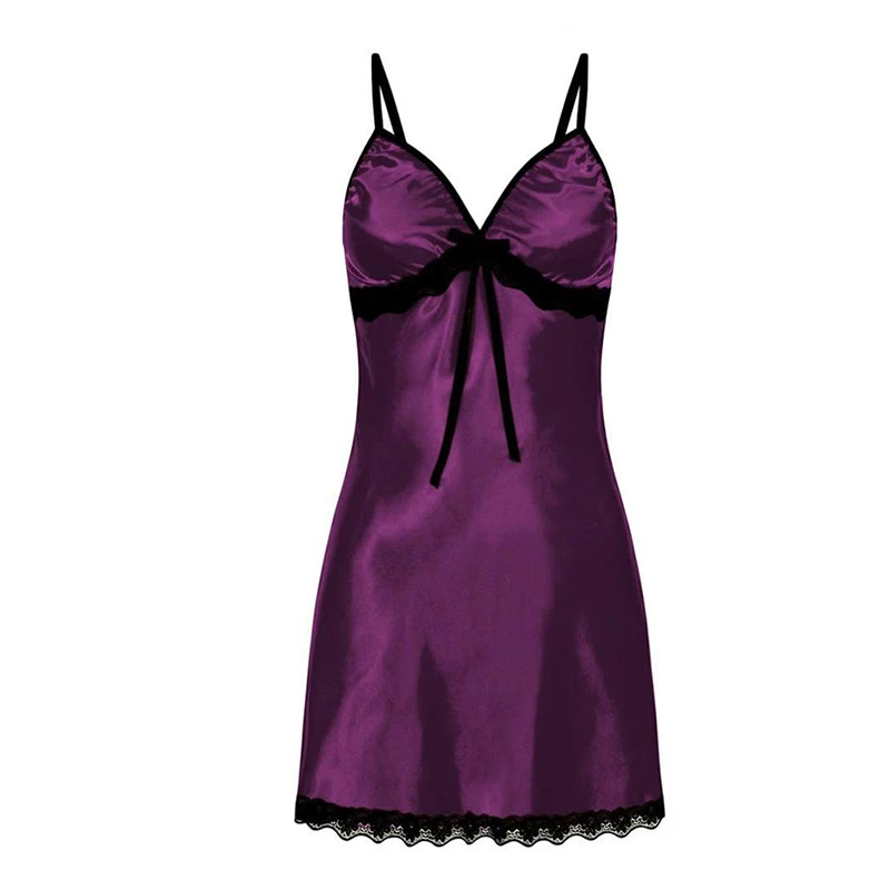 Koronkowa koszula nocna na ramiączkach plus size Fioletowy