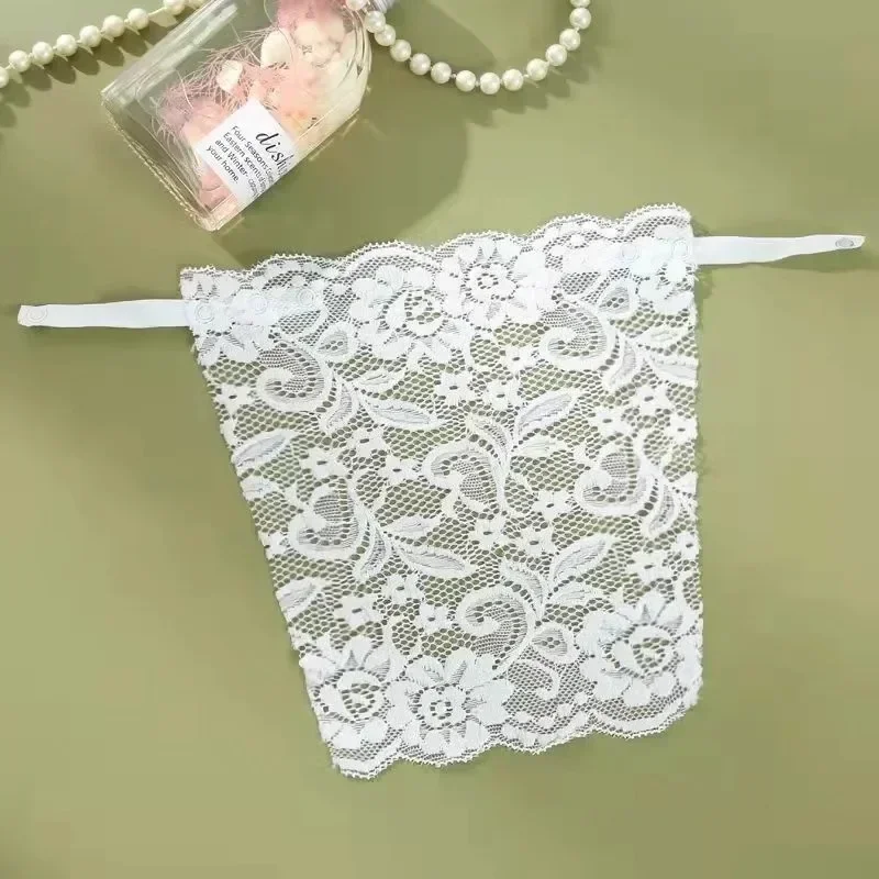 Koronkowa wkładka maskująca dekolt – modesty panel Biały