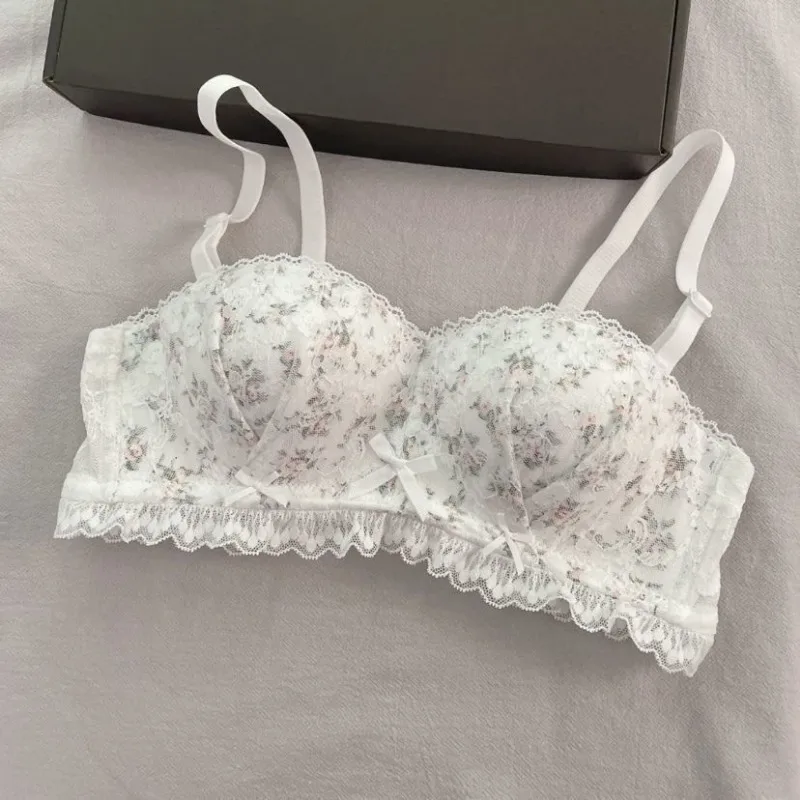 Koronkowy biustonosz push up bralette z fiszbinami – rozmiary 32–38 Biały