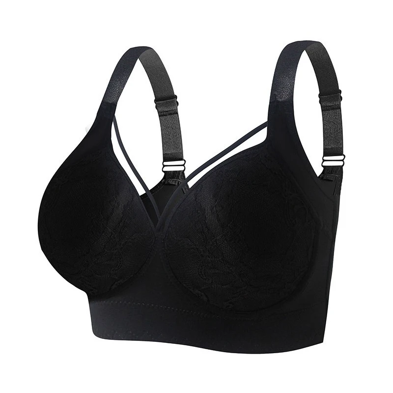 Koronkowy biustonosz push-up dla kobiet z większym biustem Beżowy
