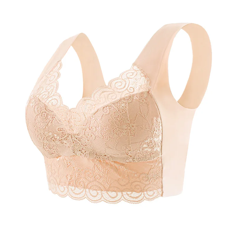 Koronkowy biustonosz push-up plus size z wyściółką Czarny