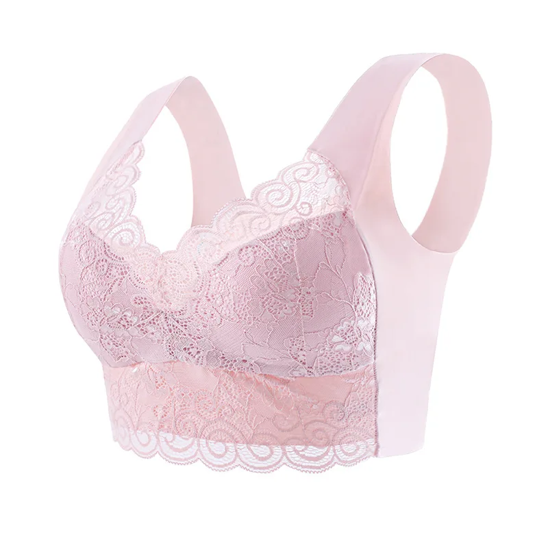 Koronkowy biustonosz push-up plus size z wyściółką Niebieski