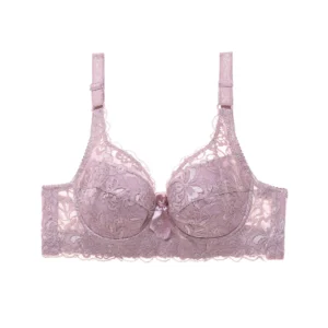 Koronkowy biustonosz push-up plus size z regulowanymi ramiączkami 36-46 Szary