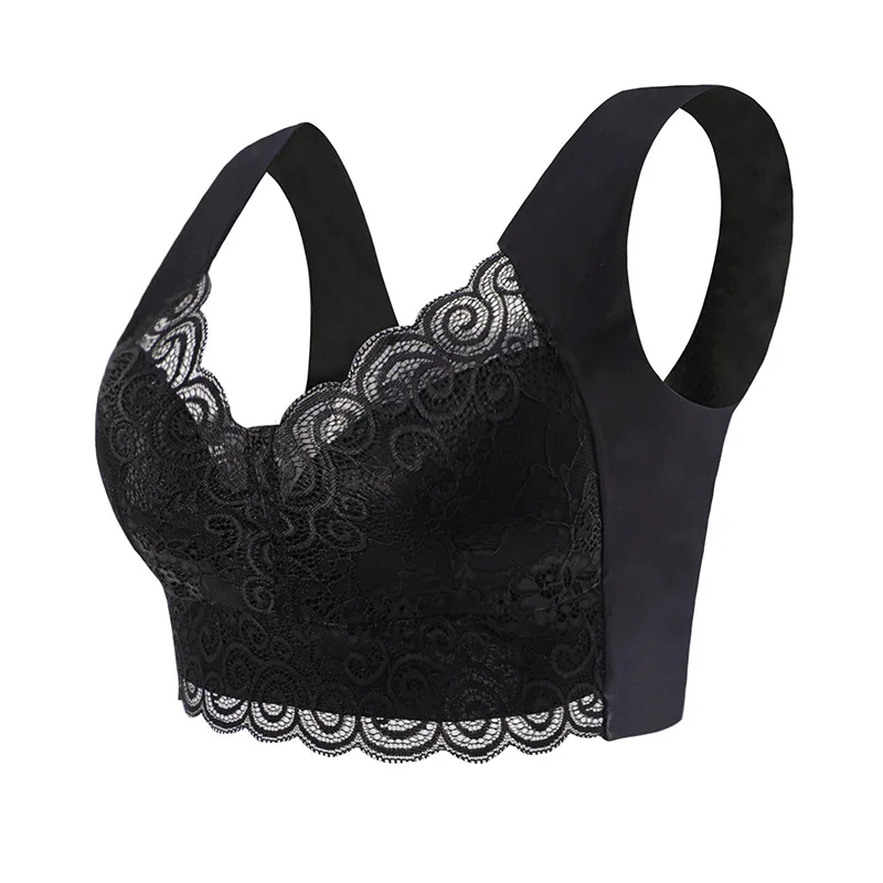 Koronkowy biustonosz push-up plus size z wyściółką Szary