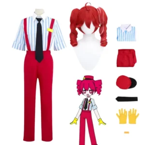 Kostium cosplay Kasane Teto z peruką i akcesoriami Set kasane teto