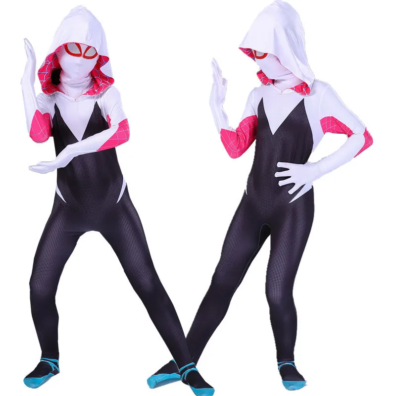 Kostium Spider-Gwen kombinezon dla dzieci i dorosłych Czarna gwen