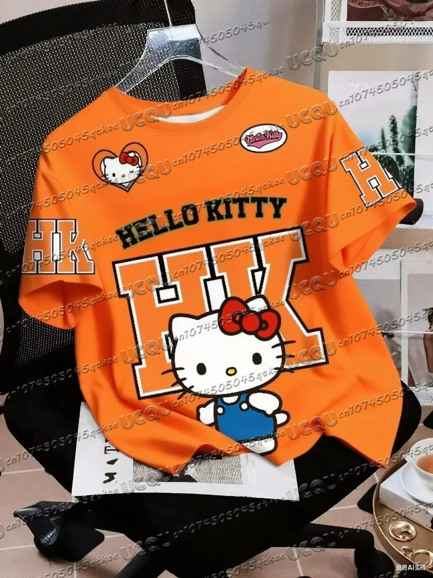 Koszulka z nadrukiem 3D Hello Kitty z krótkim rękawem A77854 094 zk b 1 c