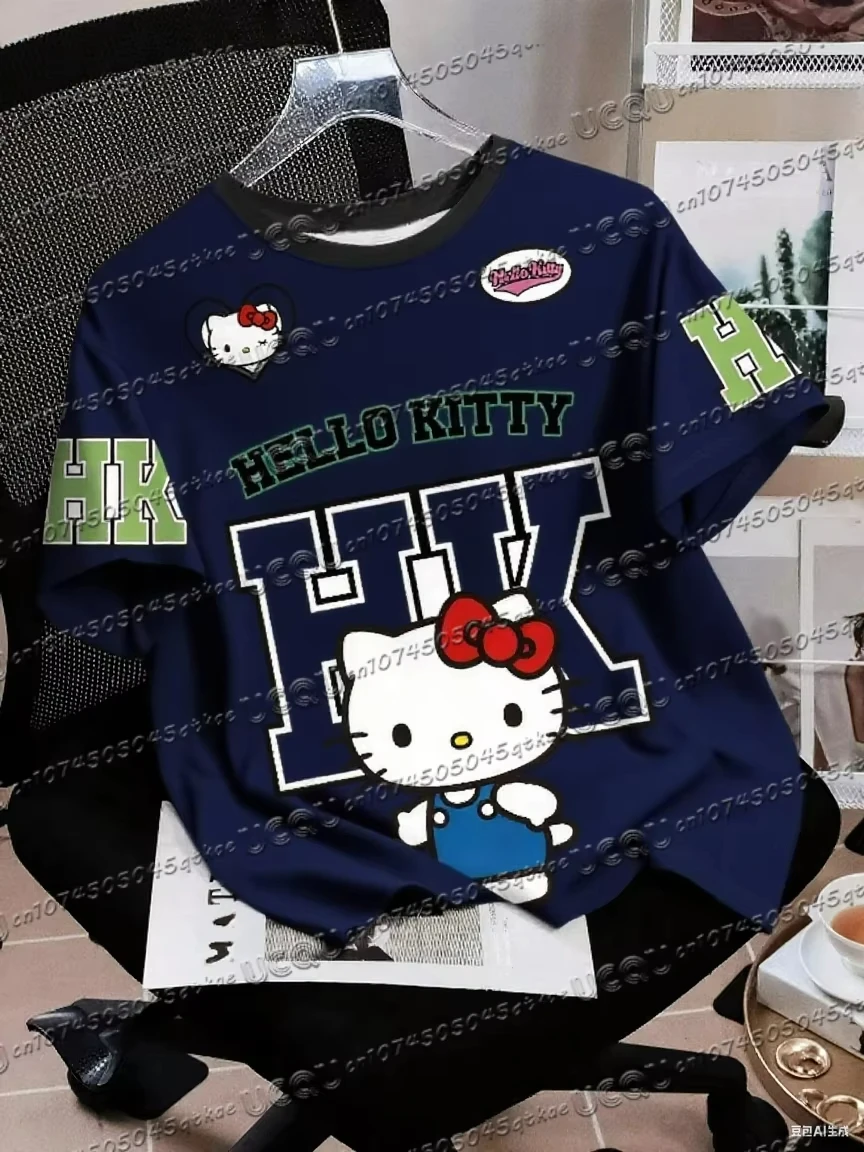Koszulka z nadrukiem 3D Hello Kitty z krótkim rękawem A77856 094 zk b 1 c