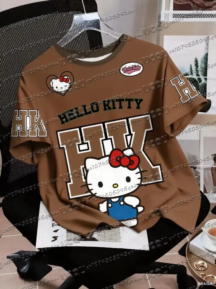 Koszulka z nadrukiem 3D Hello Kitty z krótkim rękawem A77864 094 zk b 1 c