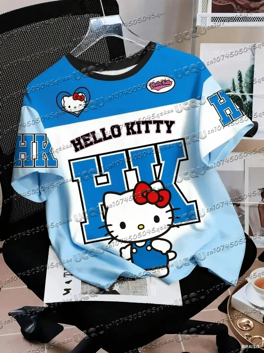 Koszulka z nadrukiem 3D Hello Kitty z krótkim rękawem A77867 094 zk b 1 c