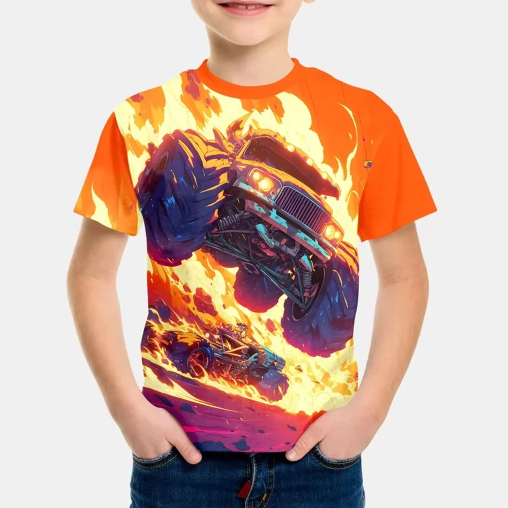 Koszulka chłopięca z nadrukiem 3D auto monster truck Txs00n2p