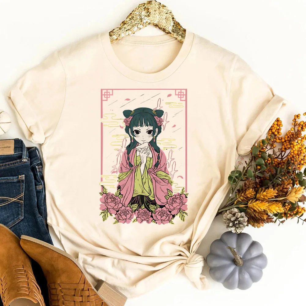 Koszulka damska z nadrukiem anime w stylu vintage 63350