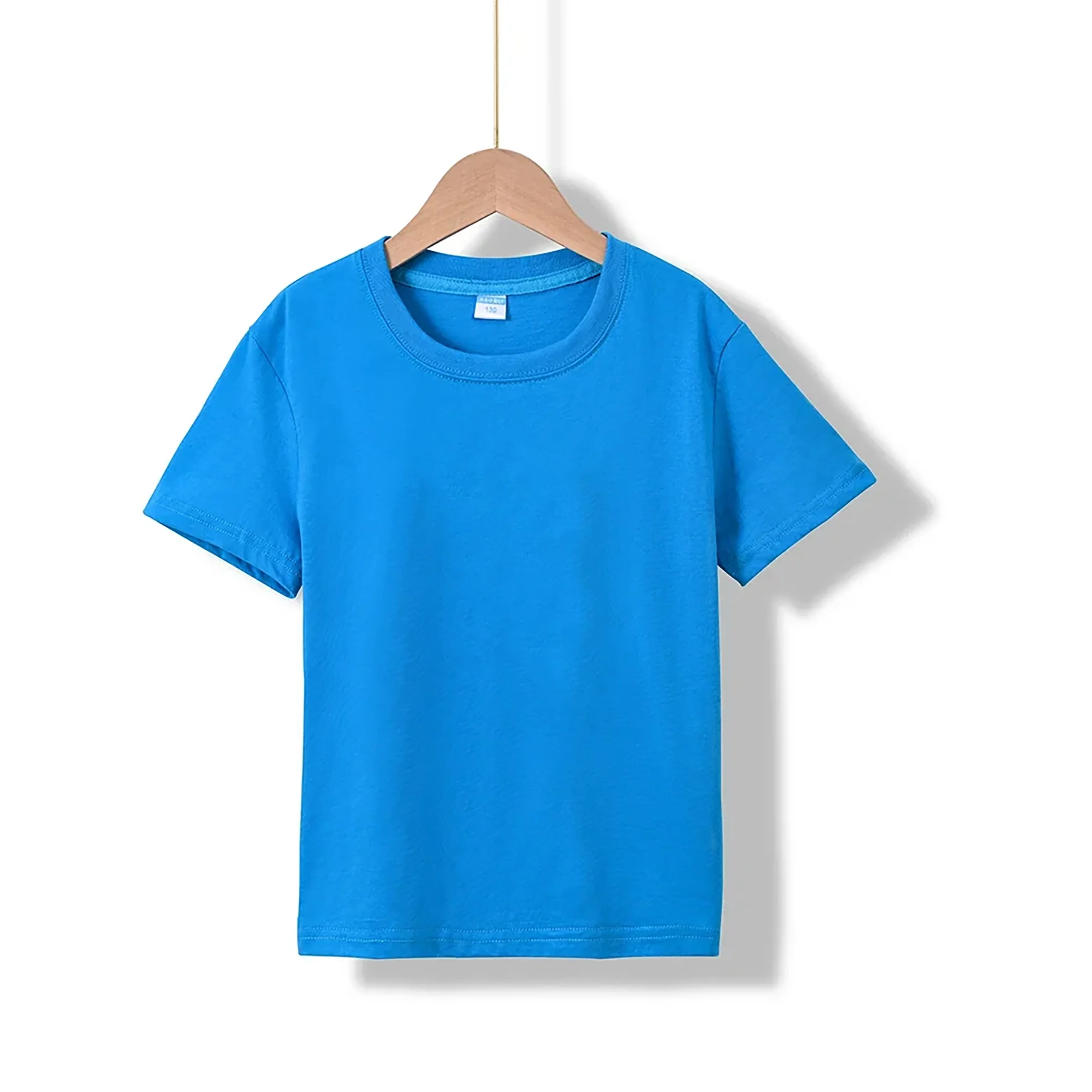 Koszulka dziecięca z krótkim rękawem - gładki t-shirt dla dzieci Beżowy