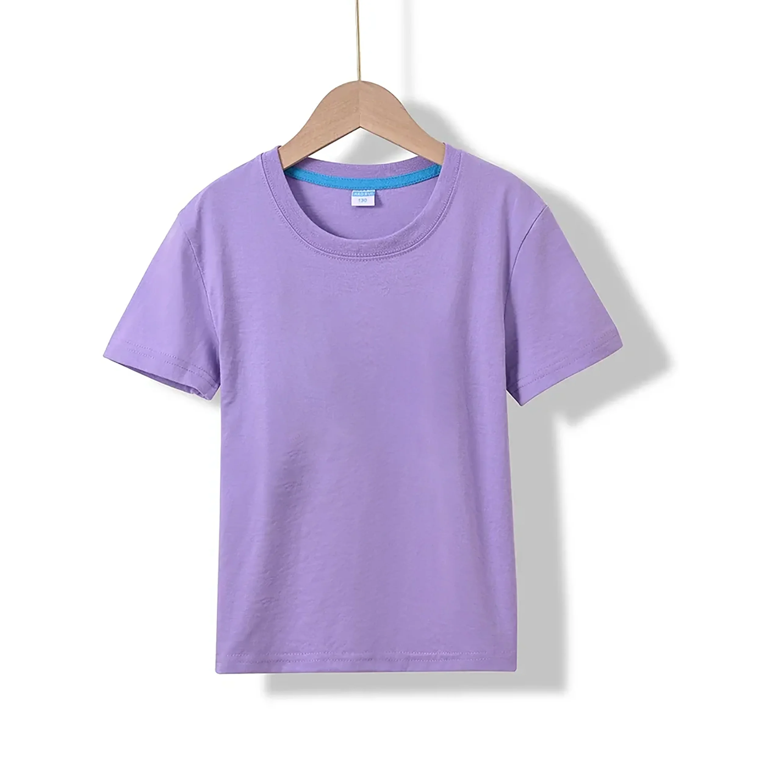 Koszulka dziecięca z krótkim rękawem - gładki t-shirt dla dzieci Lawenda