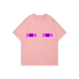 Koszulka męska T-shirt z nadrukiem anime Y2k Różowy