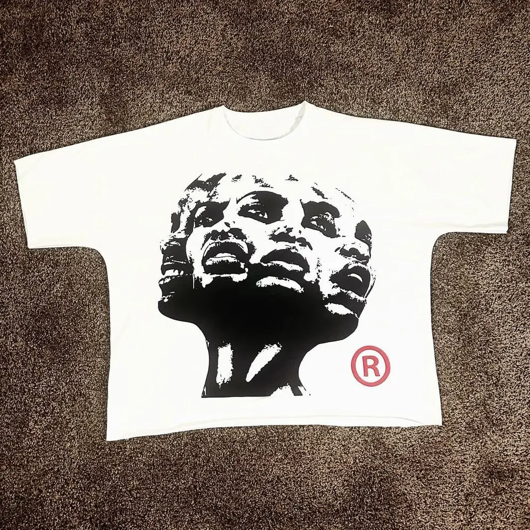 Koszulka oversize z nadrukiem w stylu streetwear Y2k 4