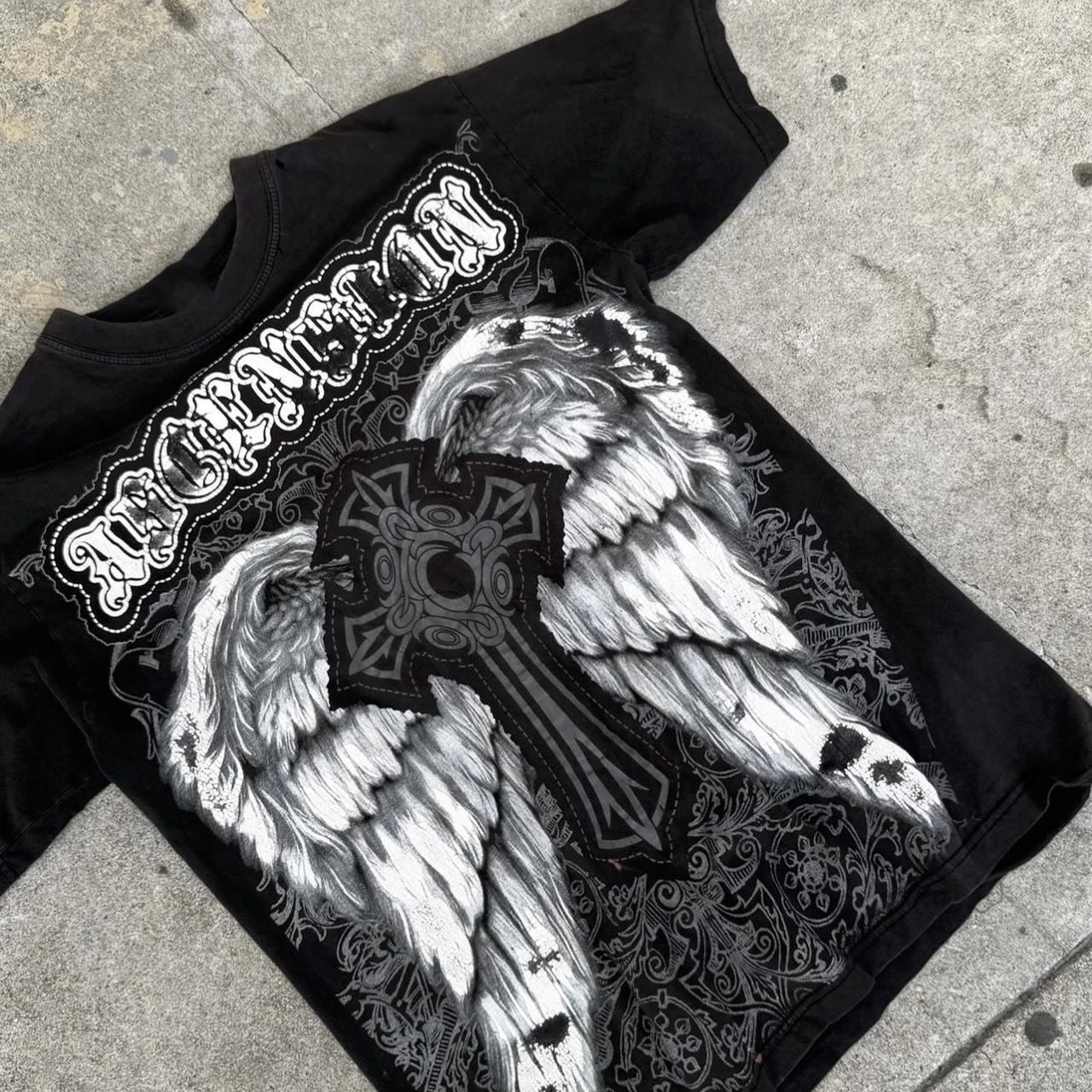 Koszulka oversize w stylu Y2K gothic z nadrukiem 5