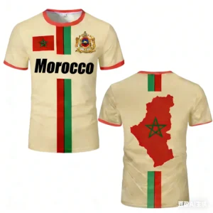 Koszulka piłkarska Maroko z flagą - szybkoschnący t-shirt sportowy Tshirt hwh84345