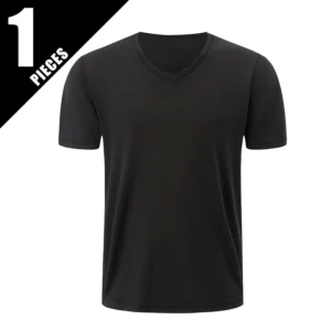 Koszulki V-neck męskie w zestawach – bawełna klasyczna biała i czarna Hei