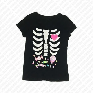 Krótki top baby tee z nadrukiem w stylu Y2K Czarny