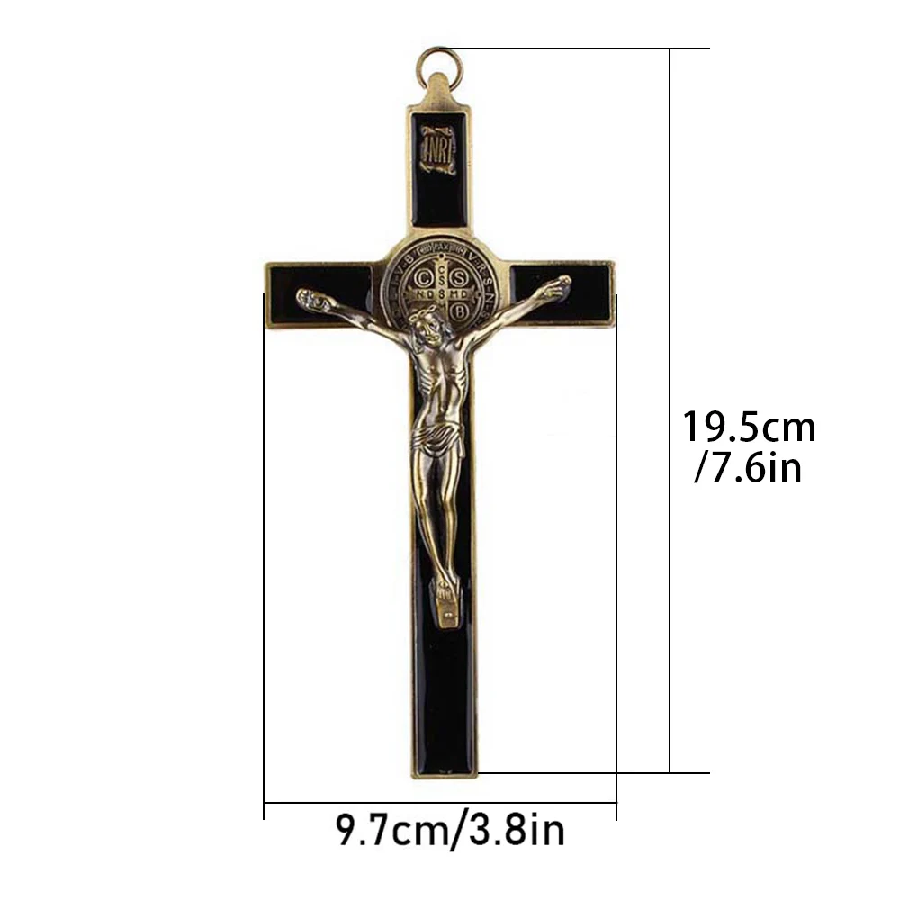 Krucyfiks stołowy z figurą Jezusa — ozdoba religijna do domu Królewski niebieski