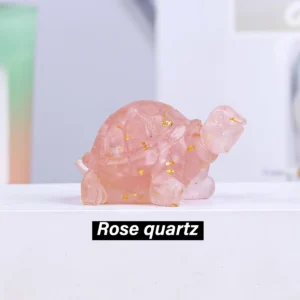 Kryształowa figurka żółwia feng shui - amulet na biurko Jasnożółty