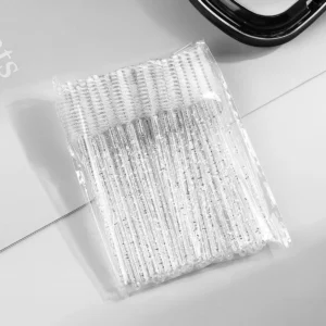 Kryształowe różdżki do tuszu i rzęs - aplikatory mikrobrush 50 szt. Złoto