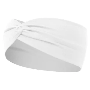 Krzyżowa opaska do włosów turban z dzianiny Biały
