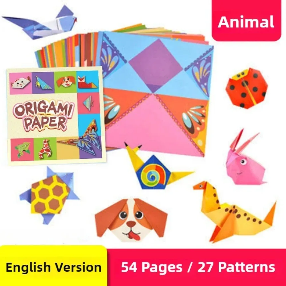 Książeczka origami 3D ze zwierzętami - 54 strony zabaw Montessori Jasny