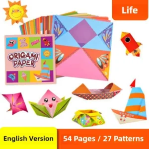Książeczka origami 3D ze zwierzętami - 54 strony zabaw Montessori Wielokolorowy
