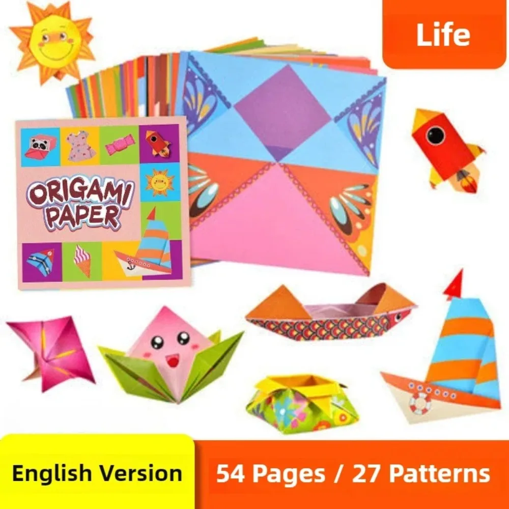 Książeczka origami 3D ze zwierzętami - 54 strony zabaw Montessori Wielokolorowy