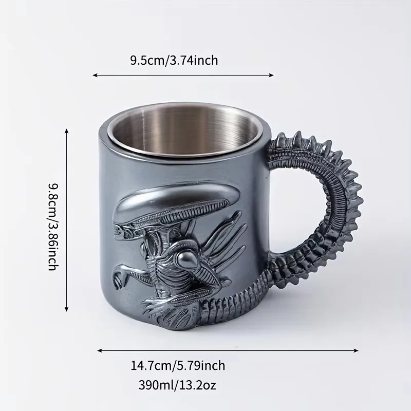 Kubek 3D Xenomorf Obcy do kawy, ceramiczny, do domu i biura Czarny