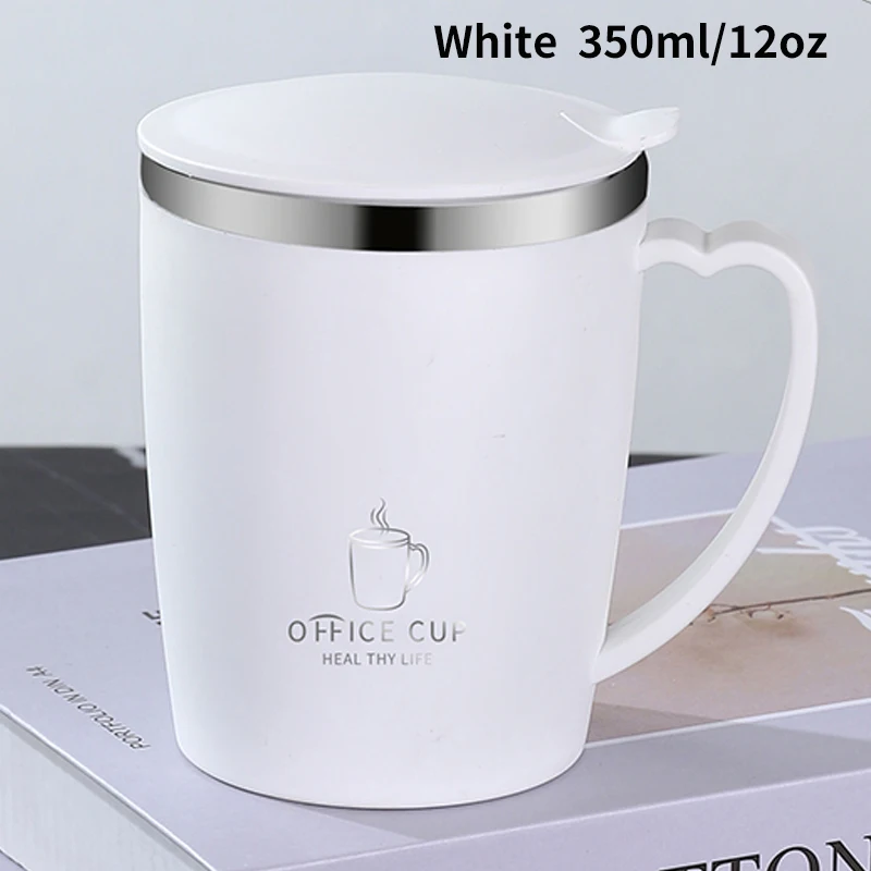 Kubek termiczny 350 ml ze stali nierdzewnej z uchwytem Biały