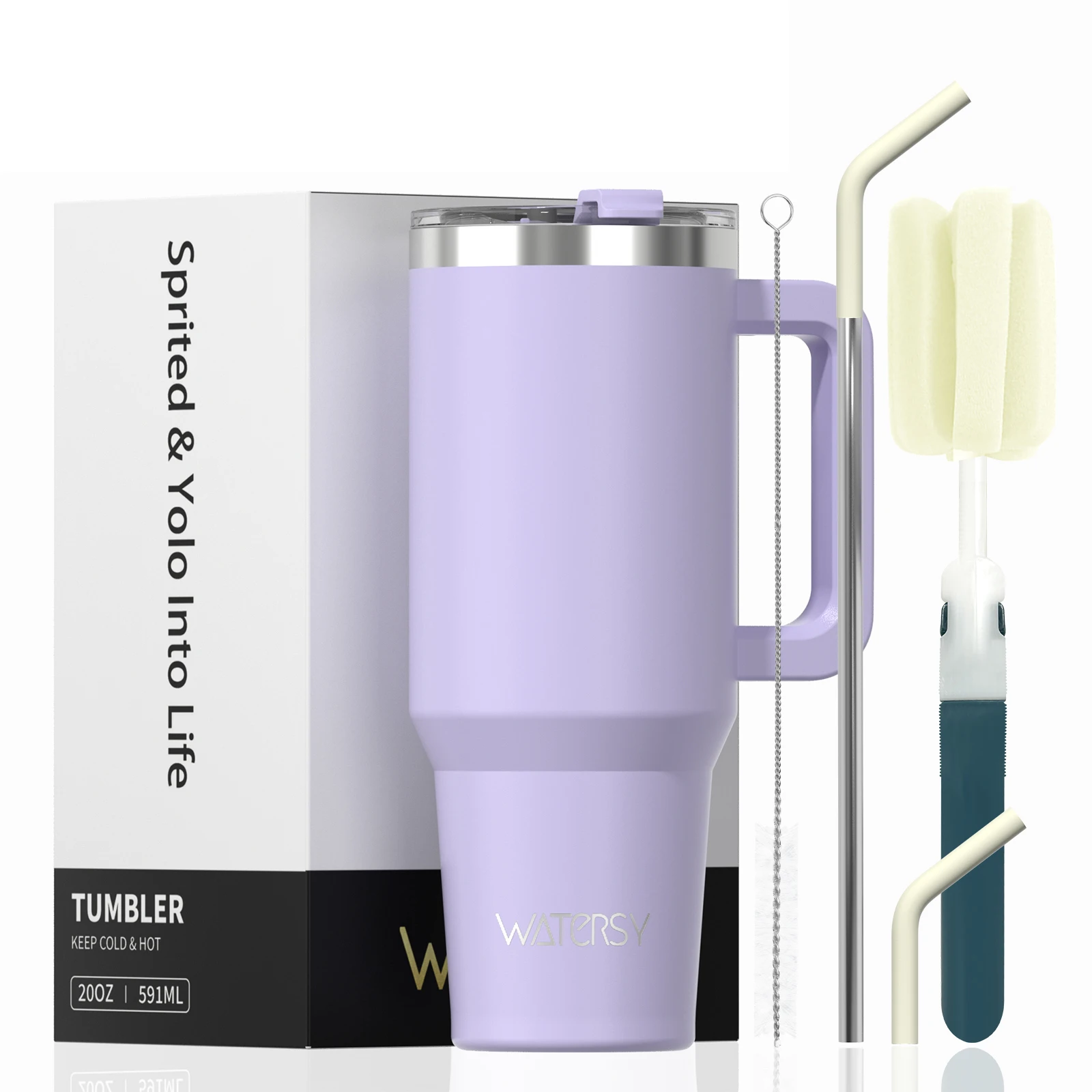 Kubek termiczny ze słomką i uchwytem 30/40 oz Czarny