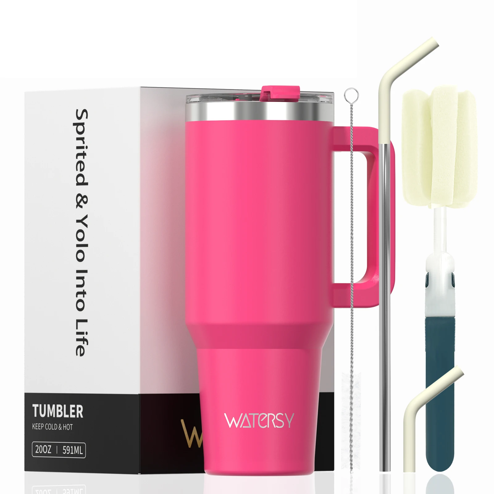 Kubek termiczny ze słomką i uchwytem 30/40 oz Fioletowy/фиолетовый