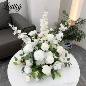 Kula kwiatowa z hiacyntów do dekoracji weselnych - 30-70 cm Czerwony/czarny