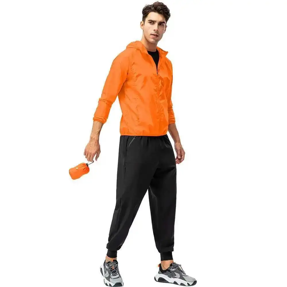Kurtka przeciwdeszczowa unisex z ochroną UV, szybkoschnąca Pomarańczowy