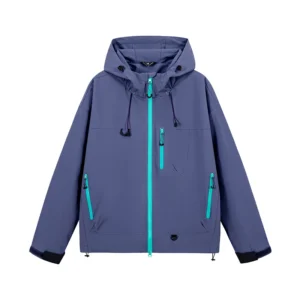 Kurtka trekkingowa wodoodporna unisex z kapturem Fioletowy