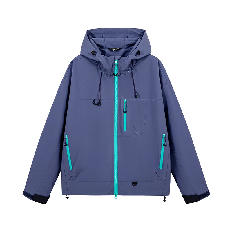 Kurtka trekkingowa wodoodporna unisex z kapturem Fioletowy