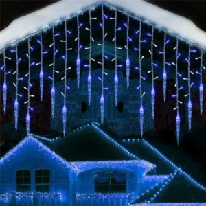 Kurtyna świetlna LED sople ozdoba świąteczna zewnętrzna Blue11