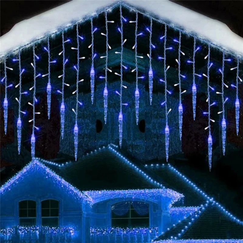 Kurtyna świetlna LED sople ozdoba świąteczna zewnętrzna Blue11
