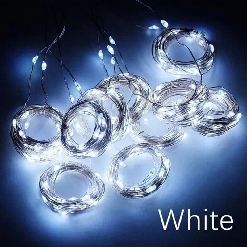 Kurtyna świetlna LED USB - girlanda z 8 trybami świecenia Biały
