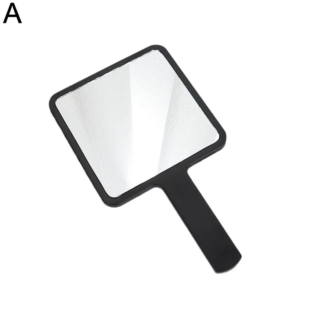 Kwadratowe lusterko ręczne do makijażu z uchwytem Czarny