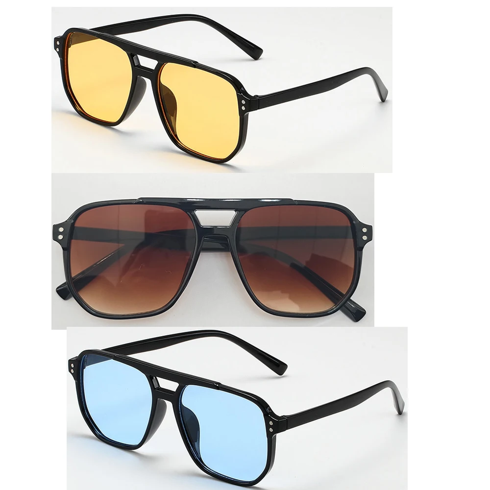 Kwadratowe okulary przeciwsłoneczne retro damskie i męskie 135