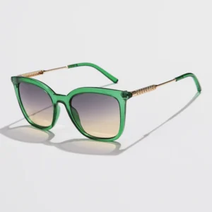 Kwadratowe okulary przeciwsłoneczne unisex w stylu retro Zielony