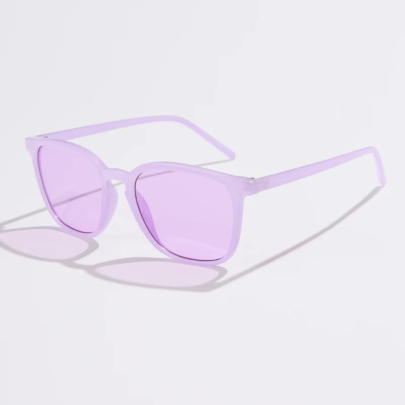 Kwadratowe okulary przeciwsłoneczne w stylu retro Y2K UV400 Fioletowy galaretka